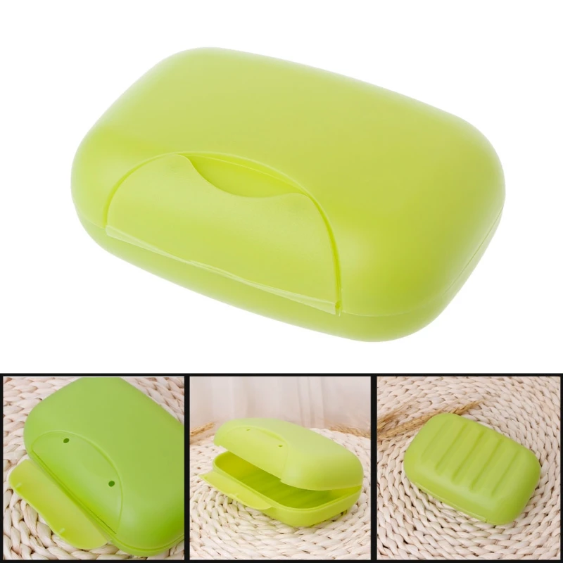 Portable Plastic Soap Box with Lid Bathroom Soap for Case Dish Plate Home Shower Travel Hiking Holder Container for Cam