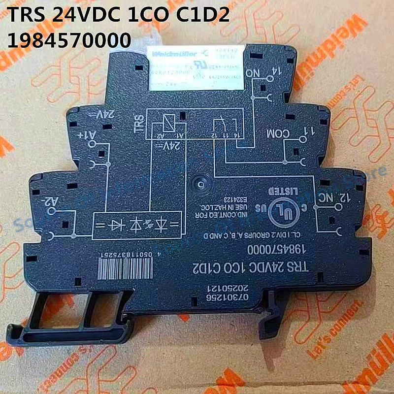 1984570000 Weidmuller TRS 24VDC 1CO C1D2 DIN Rail Relay Module, 24V DC Coil, 6A SPDT AgNi Contact