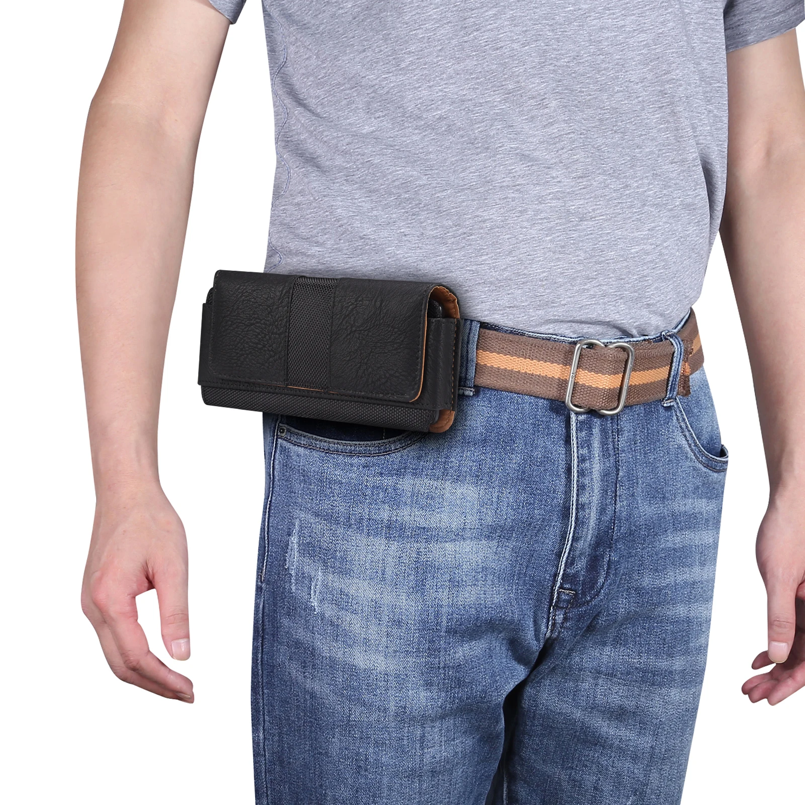 Leather Belt Clip Phone Case Men Waist Bag Holder For Xiaomi 13T 12T 11T,Redmi Note 13 12 11 10 9 Pro 12S 11S 13C Holster Pouch