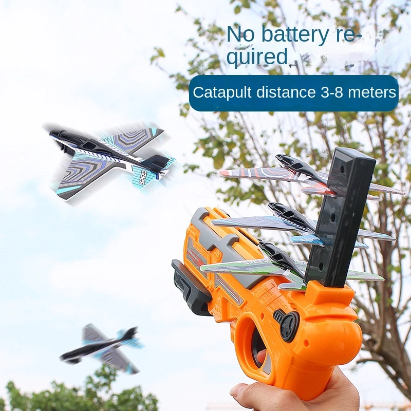 Children\'s Toy Ejection Aircraft Shooting Game Outdoor Parent-child Sports Toy Boy Gift Shooting Aircraft Set