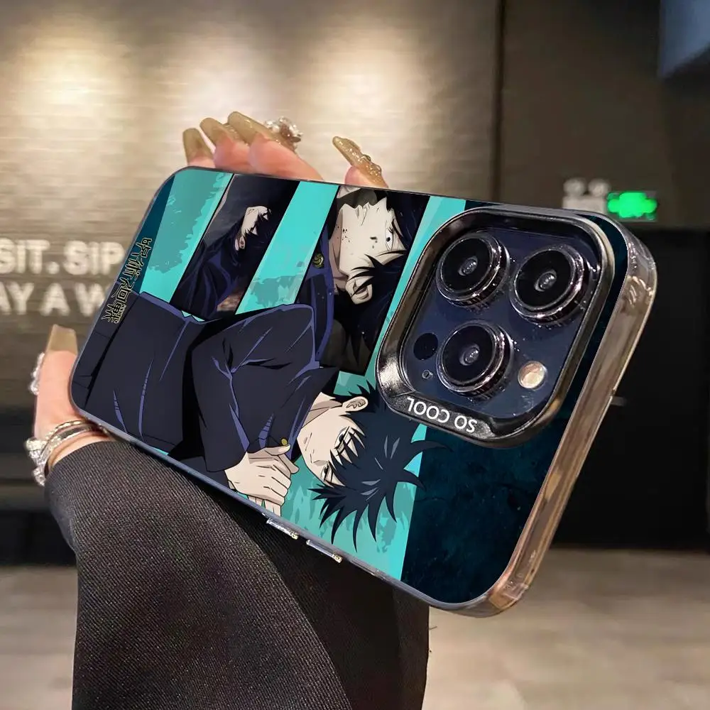 Jujutsu Kaisen Megumi Fushiguro جراب هاتف آيفون 16 15 14 13 12 11 X XR XS 8 7 Pro Max Plus شفاف اللون واقية #4