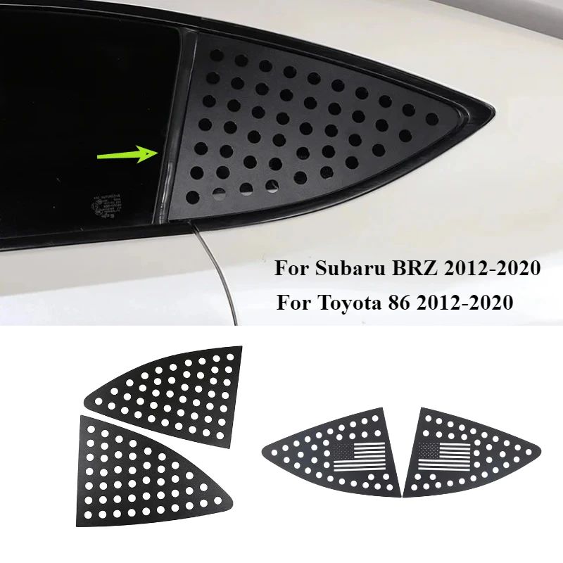 トヨタ 86 スバル BRZ 2012-2020 アルミ合金黒車リア三角窓ガラス保護プレートトリムカーアクセサリー