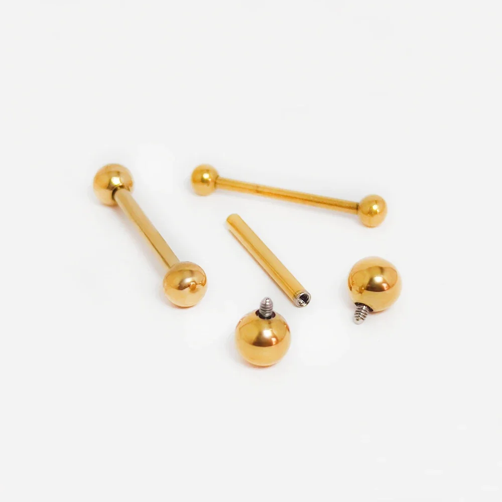 ASTM F136 Titanium Piercing Barbell Balls Tongue Ring Lip Nipple Bar Stud Earrings Straight Helix Ear bar Piercing Body Jewelry