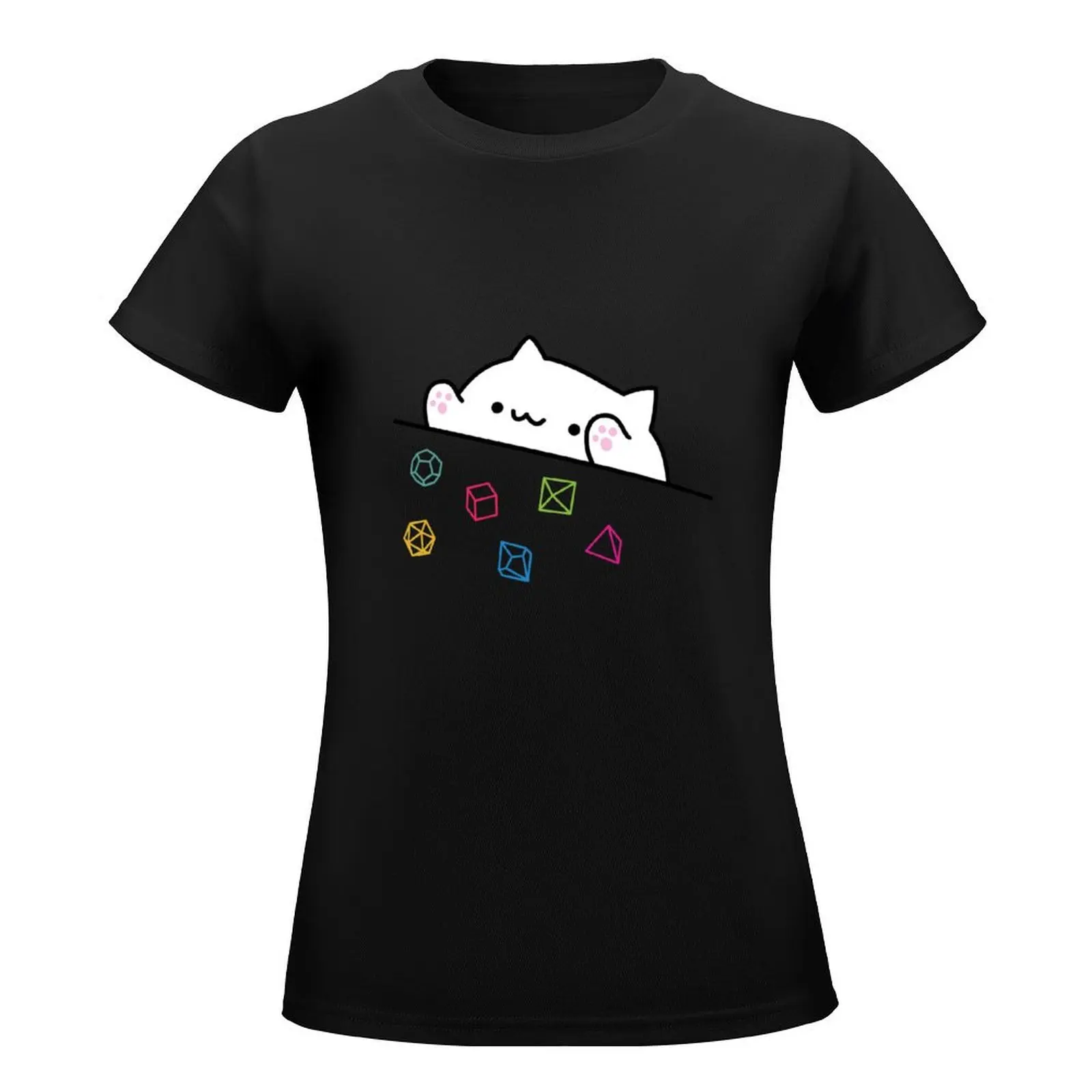 Dice Cat DnD T-Shirt funny summer clothes Women t shirt