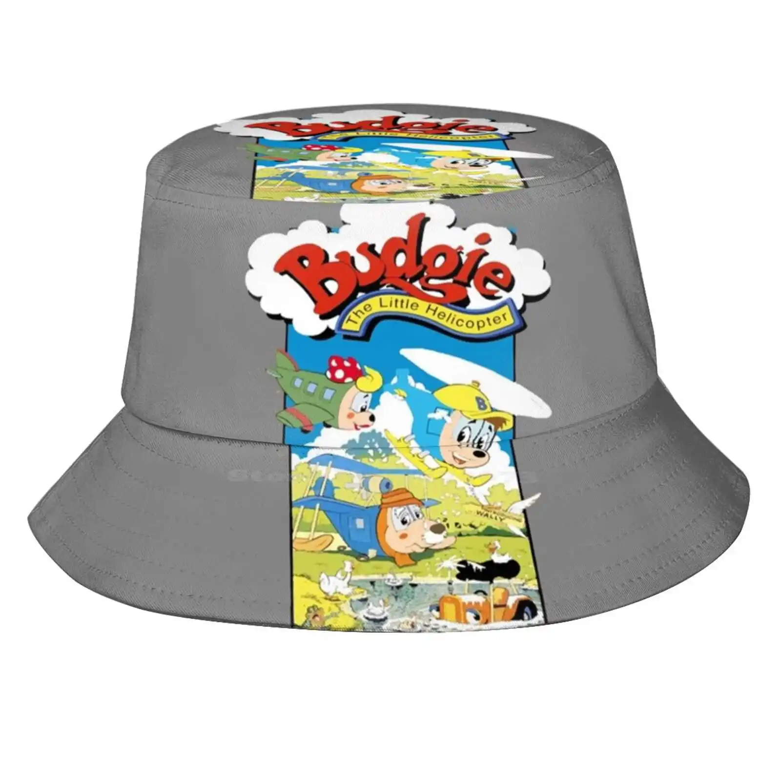 Budgie The Little Helicopter Sun Cap Fisherman Hat Bucket Hats Budgie The Little Helicopter Vintage Cartoon Retro Cool 80S 90S