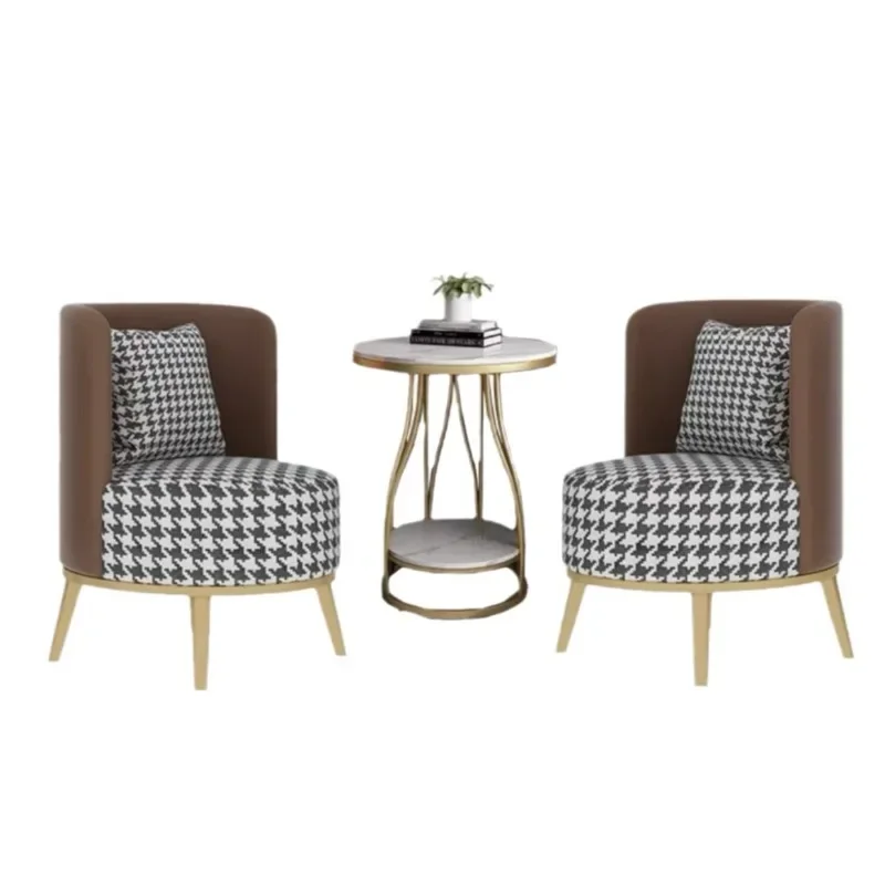 

Household balcony sofa Internet celebrity small coffee table casual negotiation table and chairs three-piece set