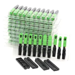 100pcs SC APC Fiber Optic Fast Connector Embedded FTTH Tool Cold Fiber Adapter Insertion Loss ≦ 0.3dB Low Price Wholesale