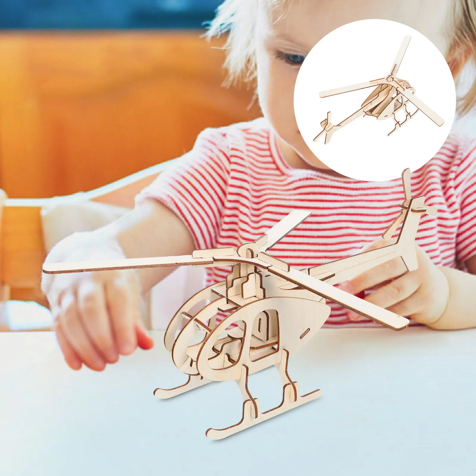 

3Pcs DIY Wooden Airplane Kit - Buildable Aircraft Puzzle for Kids Handcraft Art Project Enhances Spatial Imagination Fine Motor