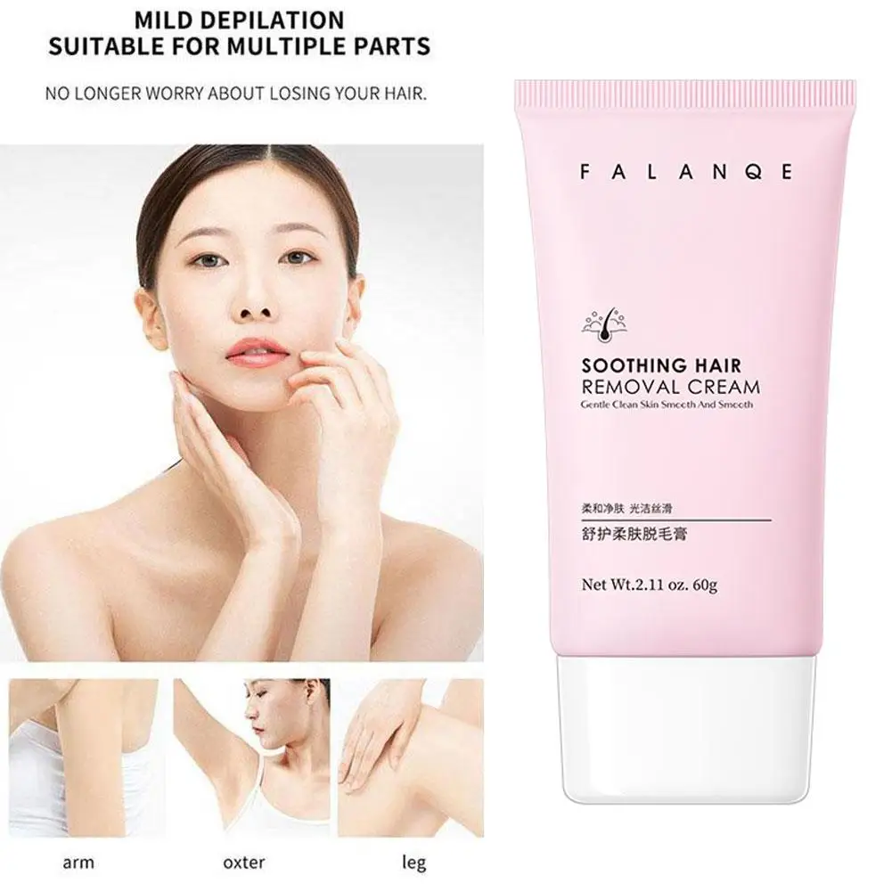 

FALANQE 60g Gentle Hair Removal Cream Painless Non-irritating Intimate Private Areas Depilatory For Women Men Body Legs Arms HOT
