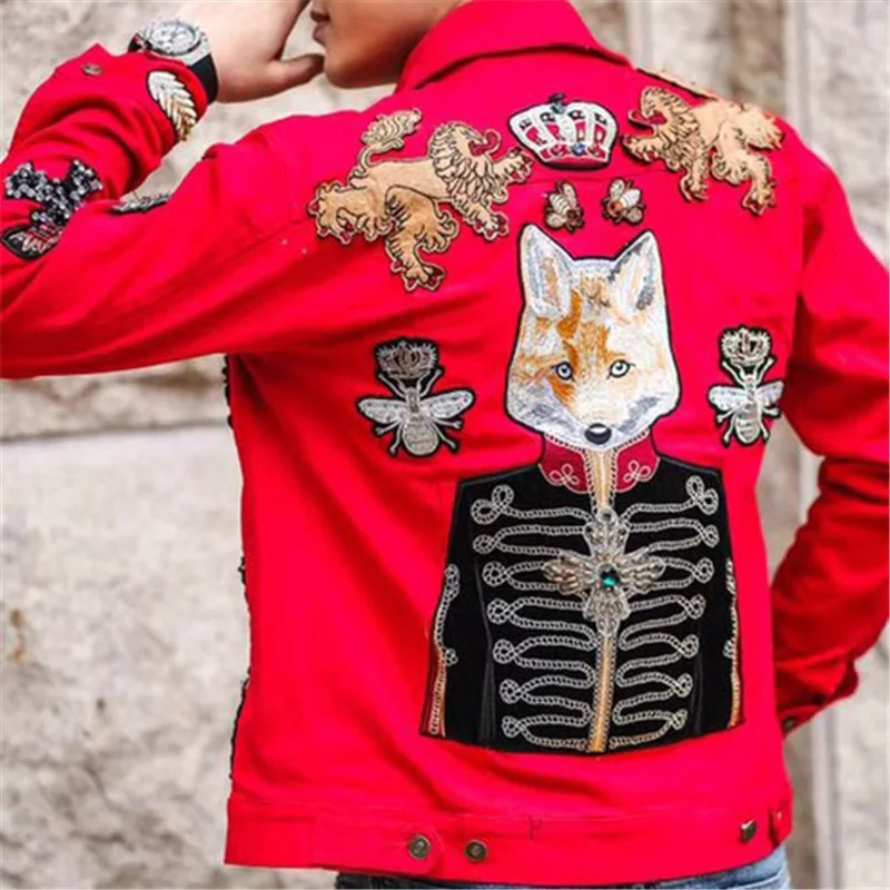 

Vintage Men Spring New Jacket Men High Quality Outwear Coat Streetwear Pocket Hip Hop Male Badge Jackets Red Mens Jackets Coats