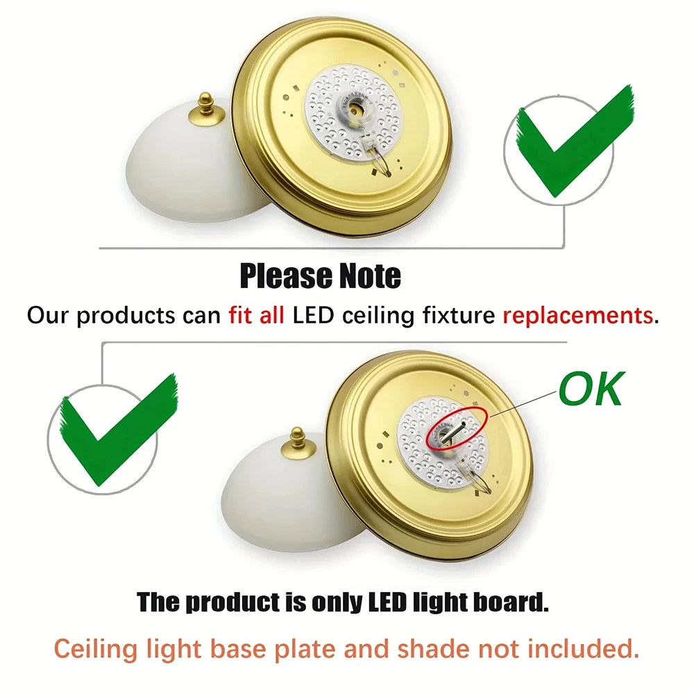 LED Panel Light 85V-265V Ceiling Light LED Module 20W 40W 60W 100W Round Replacement LED Retrofit Board for Indoor Ceiling Light