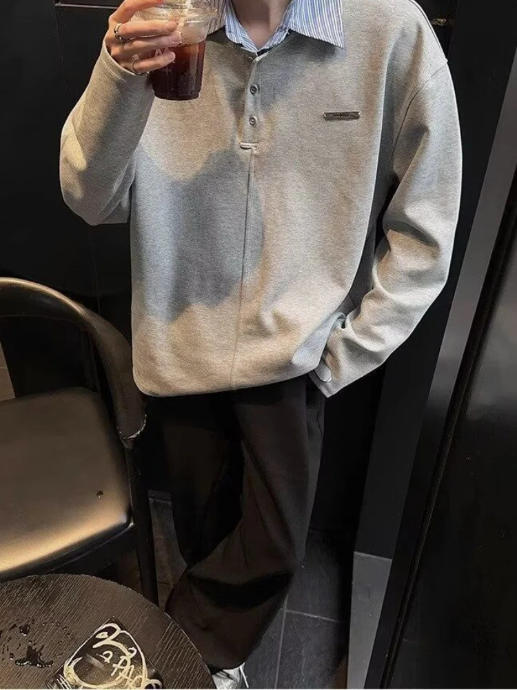 

Splicing Baggy Pullover Normal Original Male Sweatshirts Fashion Trends 2025 Xxl Streetwear High Quality Emo Xl Mens Polo Shirts