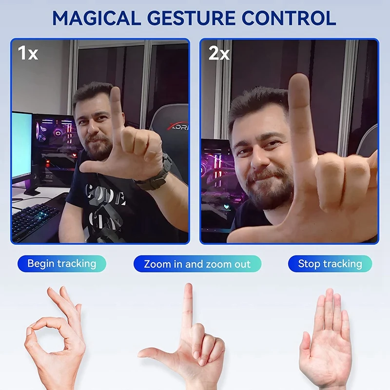 Webcam 2K con sensore intelligente AI Monitoraggio automatico Zoom Fotocamera per computer adatta per conferenze di gioco Youtube