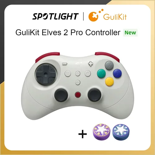 Imagen 1 del producto Controlador de juegos inalámbrico GuliKit Elves 2 Pro para Switch 2, Windows, iOS y Android, Joysticks Hall, Gamepad de velocidad de orolling de 1000 Hz