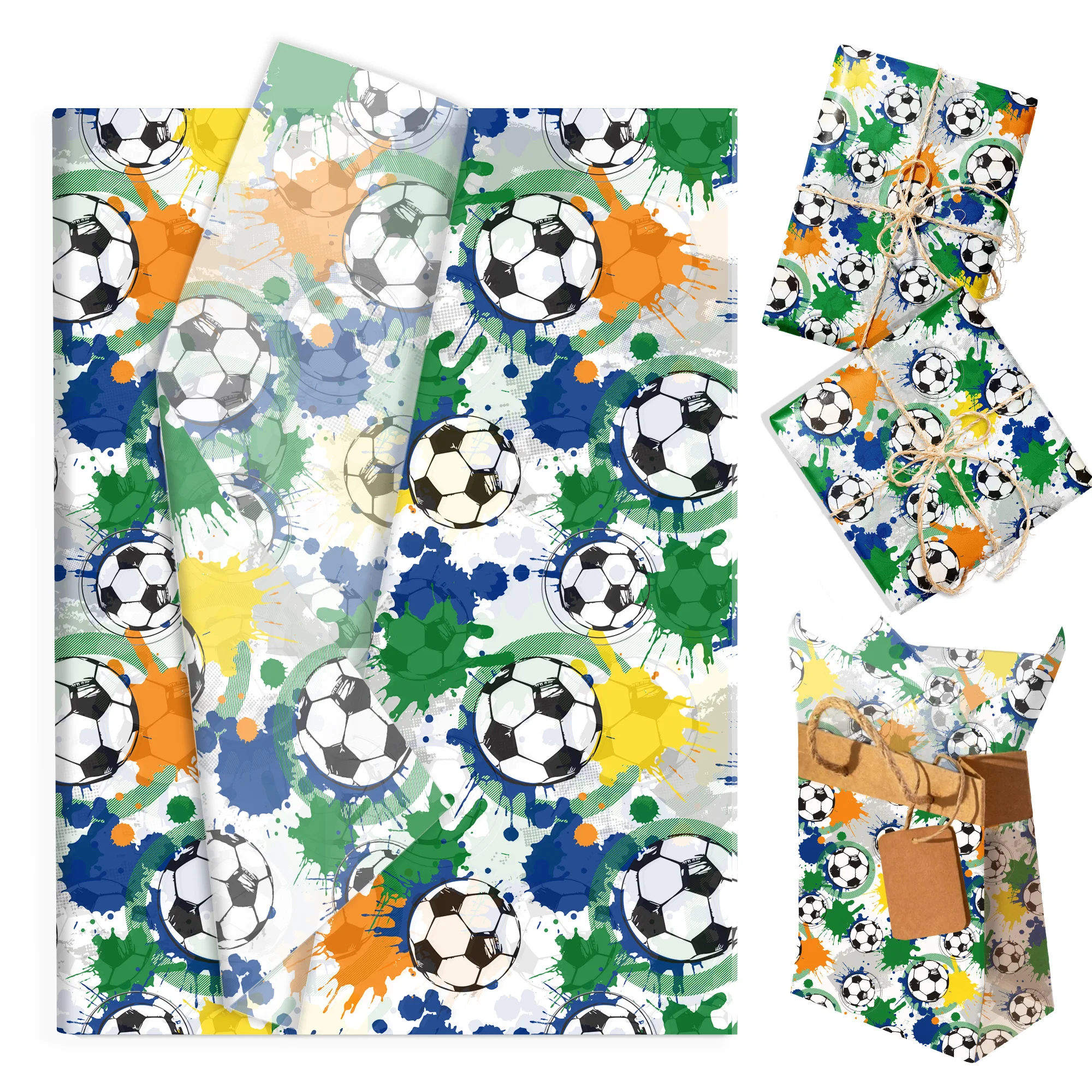 20/50 Stück Fußball-Seidenpapier, Schneebirnenpapier, Geschenkpapier, Geschenkverpackung für Geburtstagsfeier, Hochzeitsdekoration, Zubehör