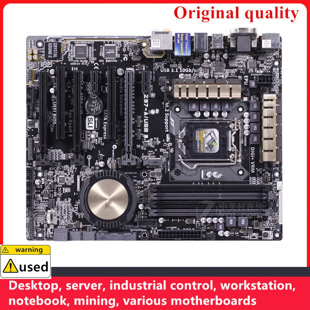 For Z97-A/USB 3.1 Motherboards LGA 1150 DDR3 32GB ATX Intel Z97 Overclocking Desktop Mainboard SATA III USB3.0