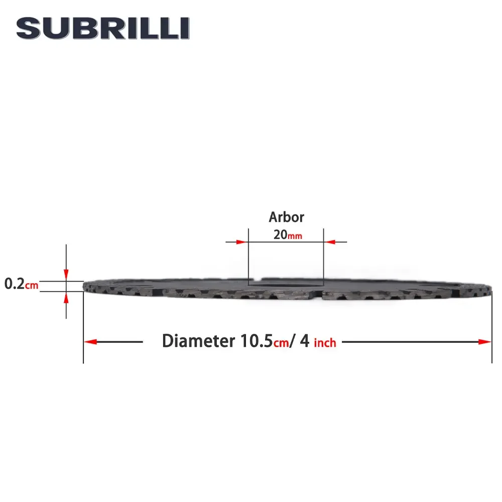 SUBRILLI 4 "الماس توربو شفرة المنشار للقطع الجاف الاسمنت 105 مللي متر تموج الساخن ضغط أسطوانة تقطيع عجلة لوحات ثقب داخلي 20 مللي متر