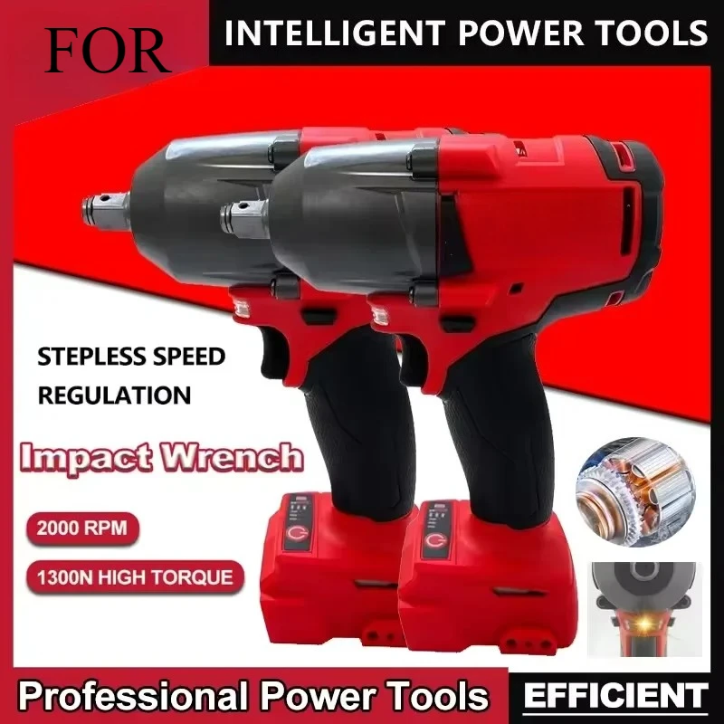 Klucz udarowy Milwaukee M18 Compact o momencie obrotowym 1300 Nm do konserwacji pojazdów i ciężkich maszyn, zapewniająca mocne i wydajne działanie.