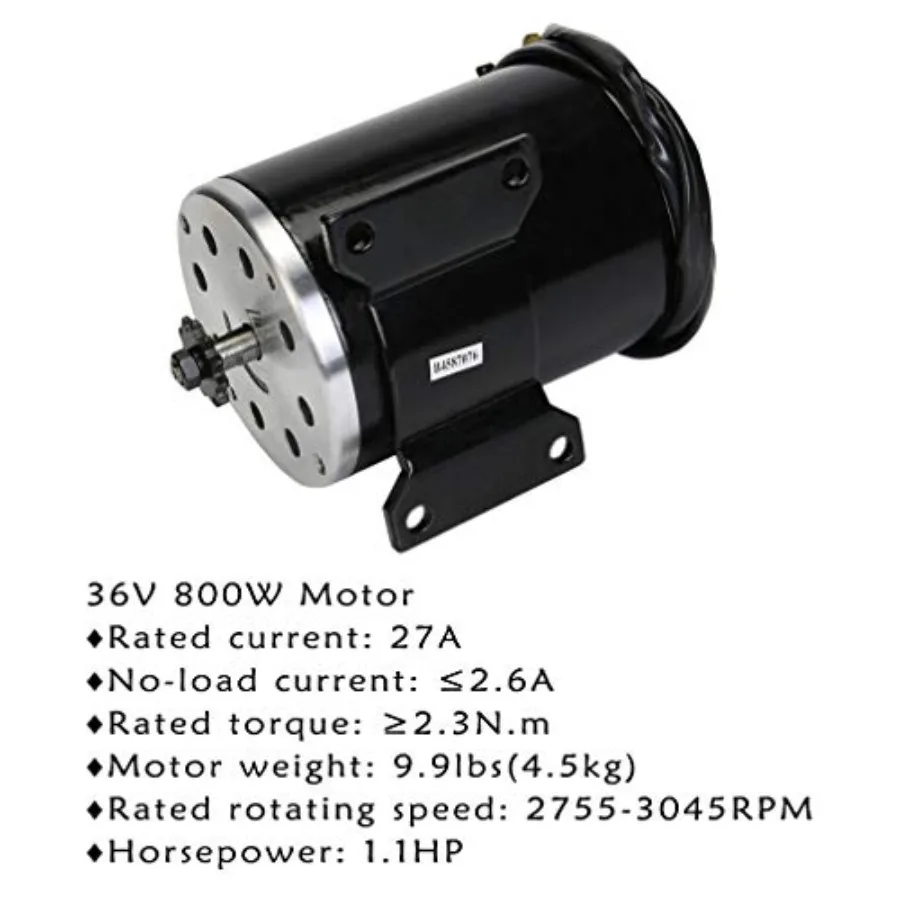 36V 800W Brush Motor for Electric Go Kart Scooter E Bike Motorized Bicycle ATV Moped Mini Bikes 25H Chain - 11 Tooth Sprocket H