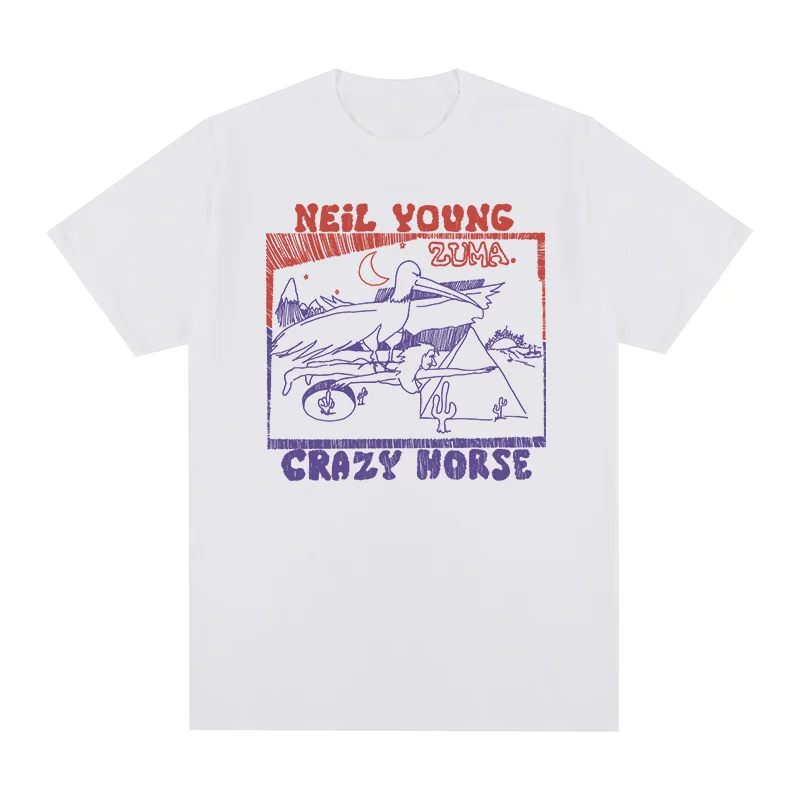 Camiseta vintage Neil Young Crazy Horse, álbum Zuma, clássico rock, algodão, masculina, nova, feminina.