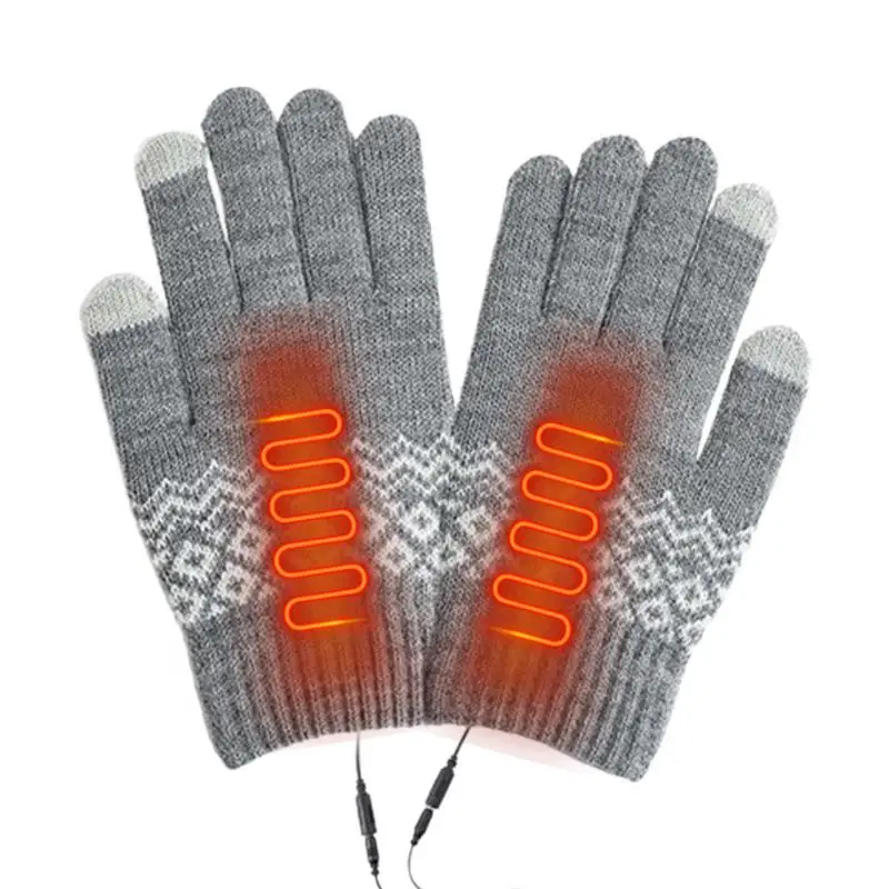 Guantes calefactables recargables para hombres, guantes calefactables de dedo completo para pantalla táctil, guantes de calentamiento de punto, guantes lavables extraíbles para computadora portátil