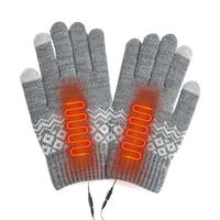 Heated Gloves For Men Rechargeable Full Finger Heated Touchscreen Gloves Knitted Warming Gloves Removable Washable Laptop Gloves