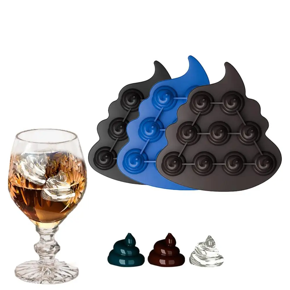 Whiskey Silicone Ice Tray Poop Chocolate Candy Mold Spoof Ice Molds Cube Silicone Ice Box D9y7