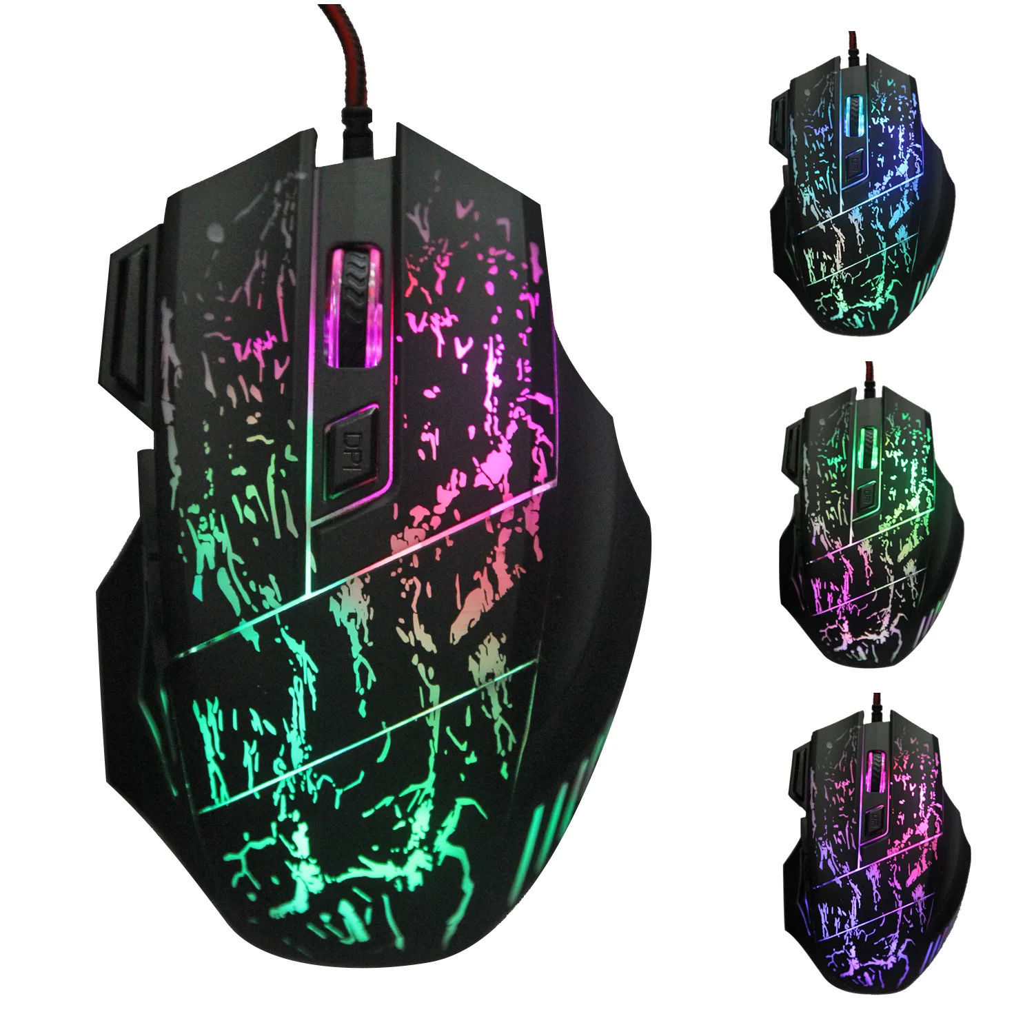 

Wired Game Mouse Streaming Crack Colorful Light USB Port Mice 7 Button 3200DPI Adjustable For Laptop Computer Gaming Mouse