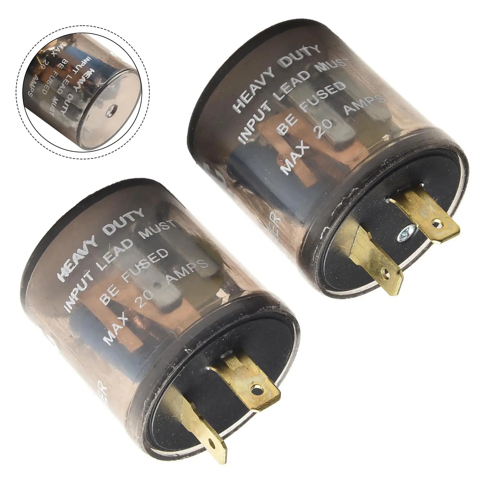 Electric Turn Signal 1 89 X 1 36 X 1 36 Inches 2 Pin Flasher Relay Heavy duty Pure Copper Coils Safety And Waterproof Properties