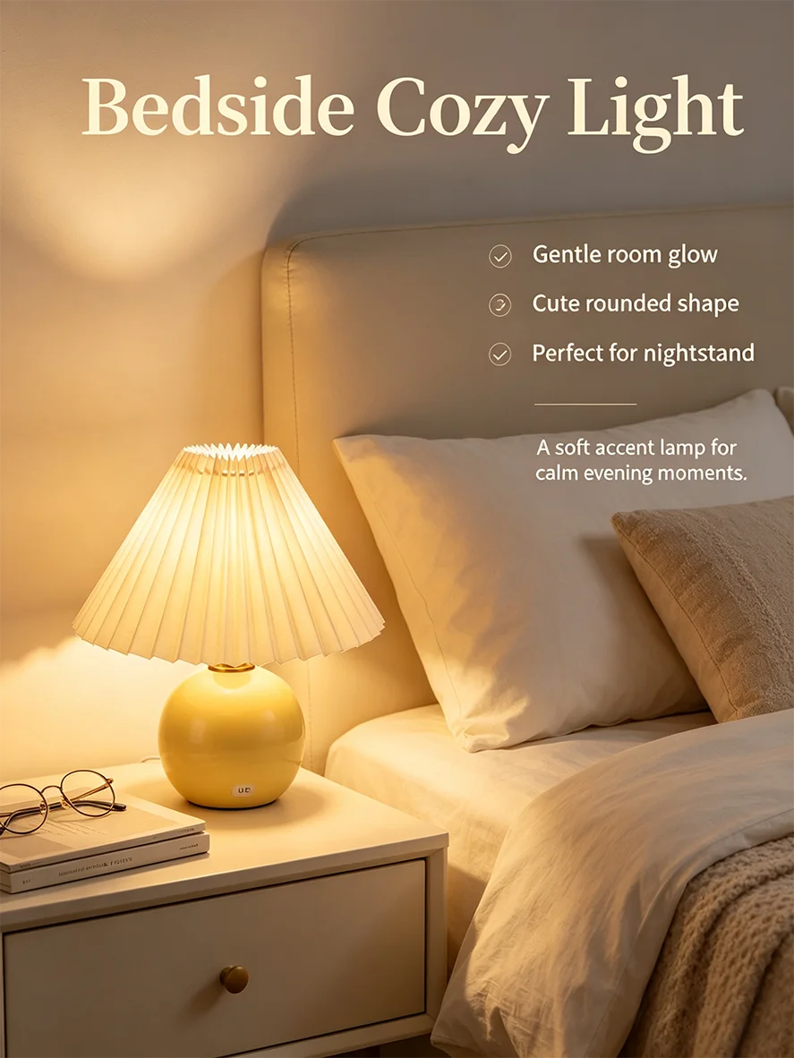 

New Modern Simple LED Table Lamp for Home Lighting Home Decor Nordic American Italian Style Off White Blue Pink Green