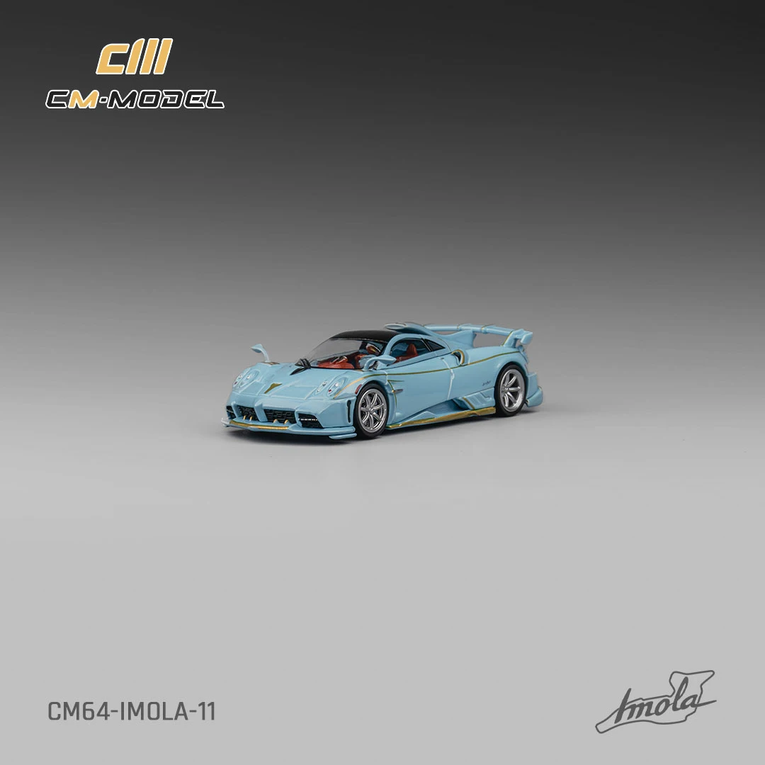 CMModel 1/64 Diecast Static car model Pagani Imola Azzurro Sardegna Display the ornaments