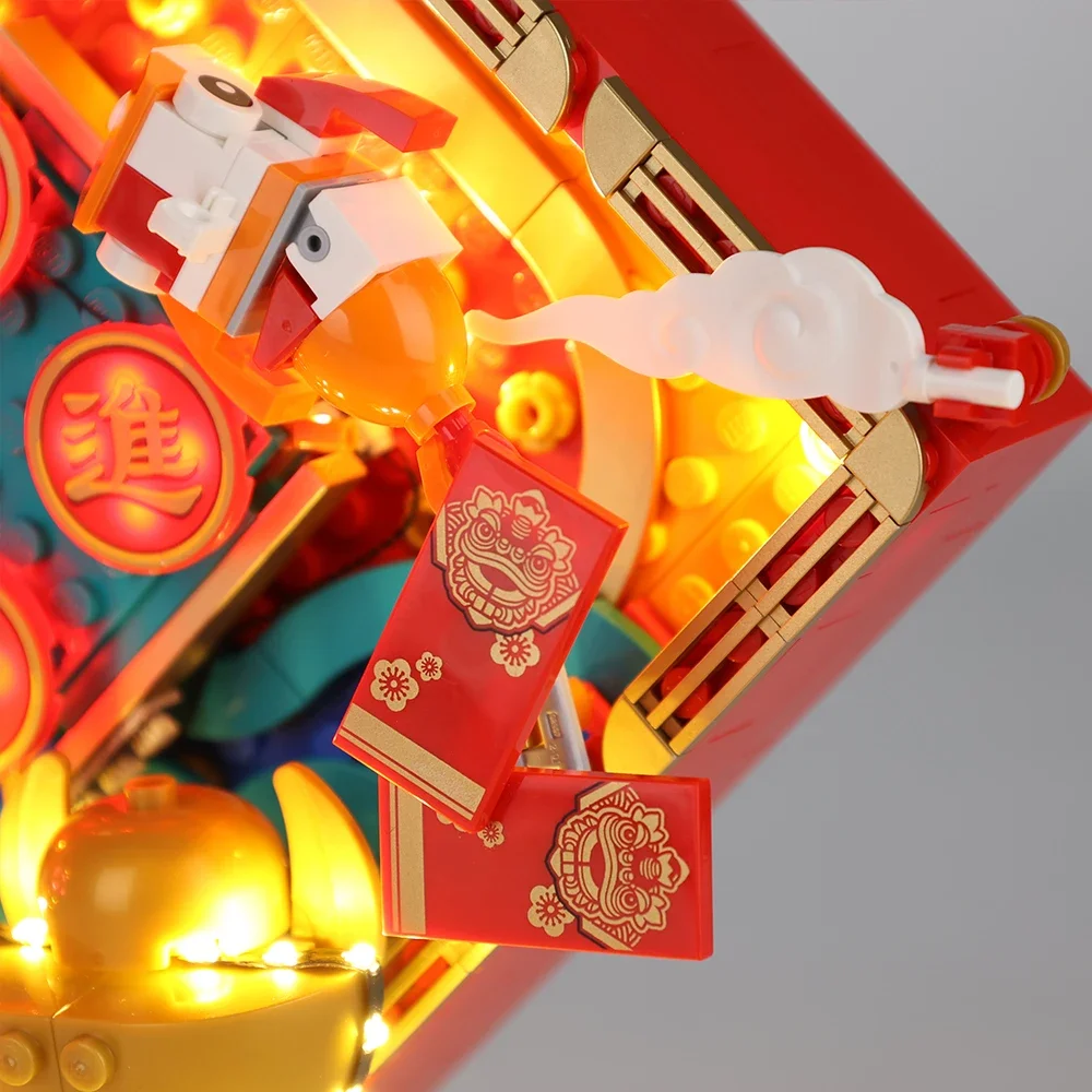 80110 음력 설날 디스플레이 빌딩 블록 모델 어린이 DIY 장난감 세트에 대한 Led 라이트 키트 (조명 키트 전용 모델 없음)