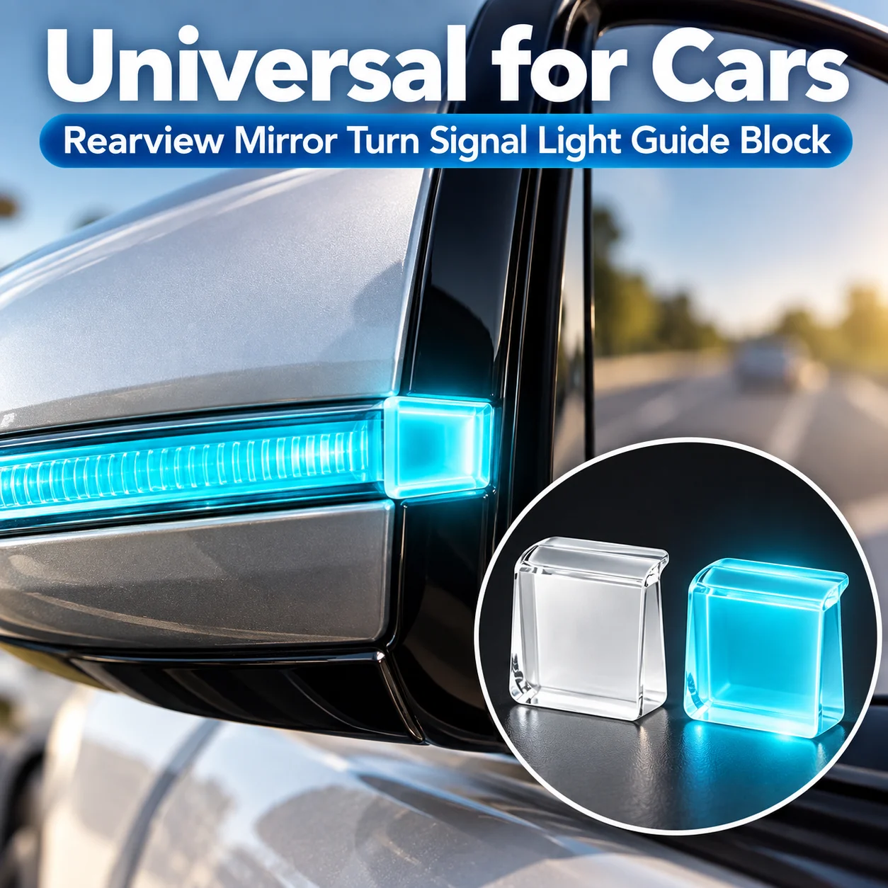 New Update Car Side Mirror Light Guide Block Universal Rearview Mirror LED Light Guide Decorative Piece for Car Side Mirror