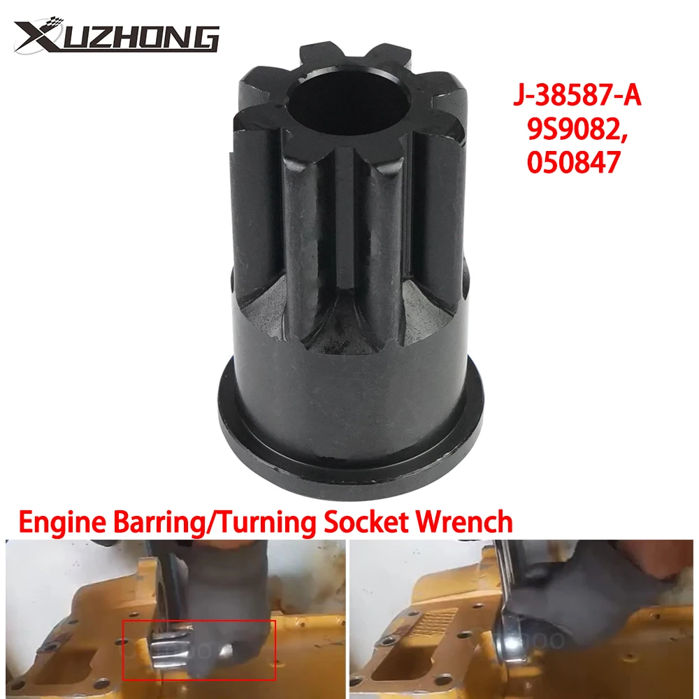 J-38587-A Engine Barring Socket Engine Turning for Caterpillar CAT 3200/3406 Series EUI/MUI & Mack E-7, E-7 ETEC, 9S9082, 050847