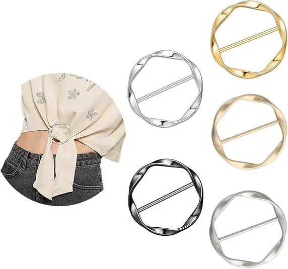 5-Piece Set Metal Adjustable Buckles​​ (Multi-use for Shirts/Scarves/Belts)