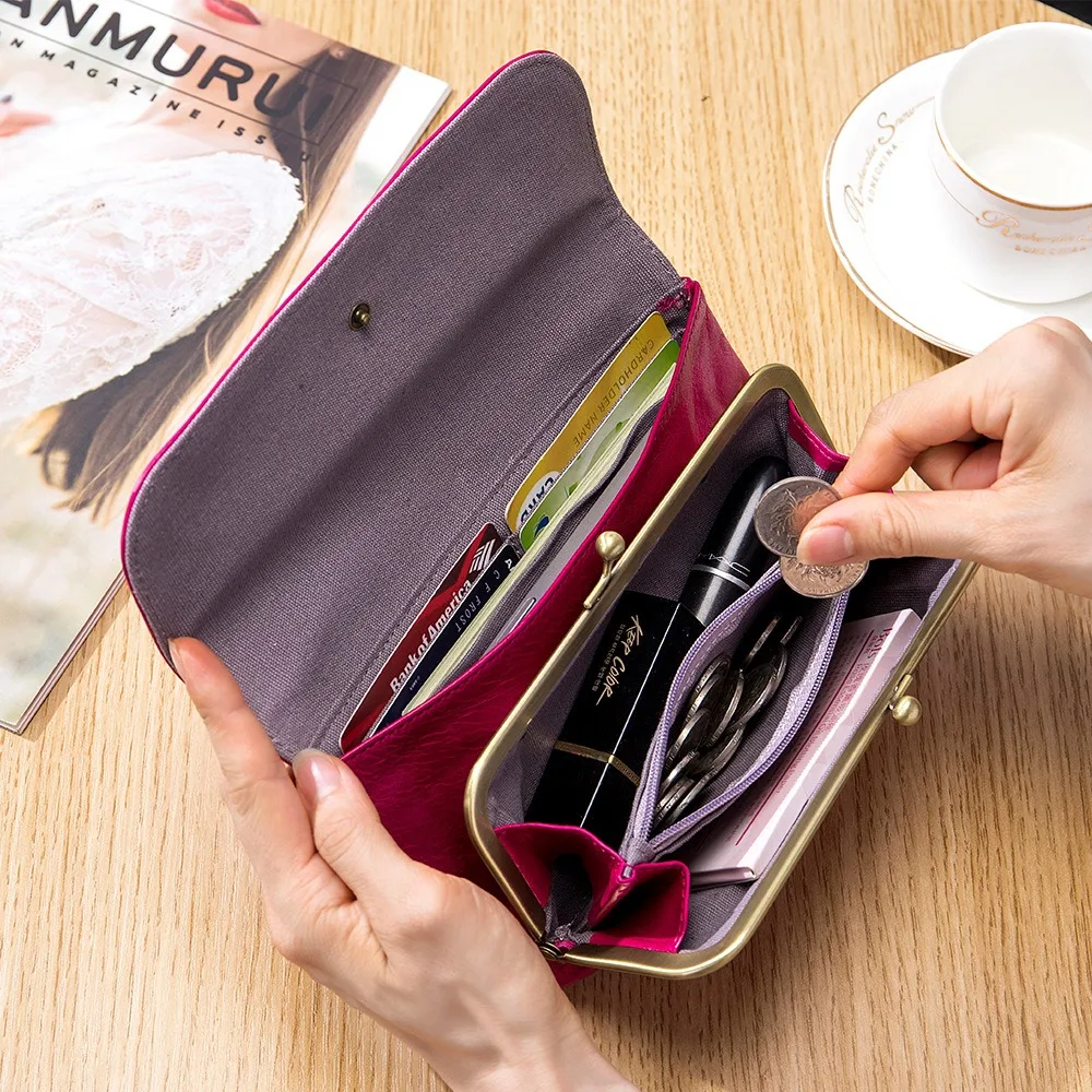 Genuine Leather Phone Wallet Hand Bag Oil Wax Cowhide Coin Purse Lipstick Earphone Pouch Card Holder For Women Handbag Clucth