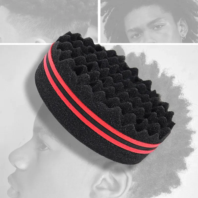 

New Double-sided Magic Twisted Hairbrush Sponge for Afro Coil Wavy Hair Twisted Braid Fear Twist Lock Braid Curling Brush Tool