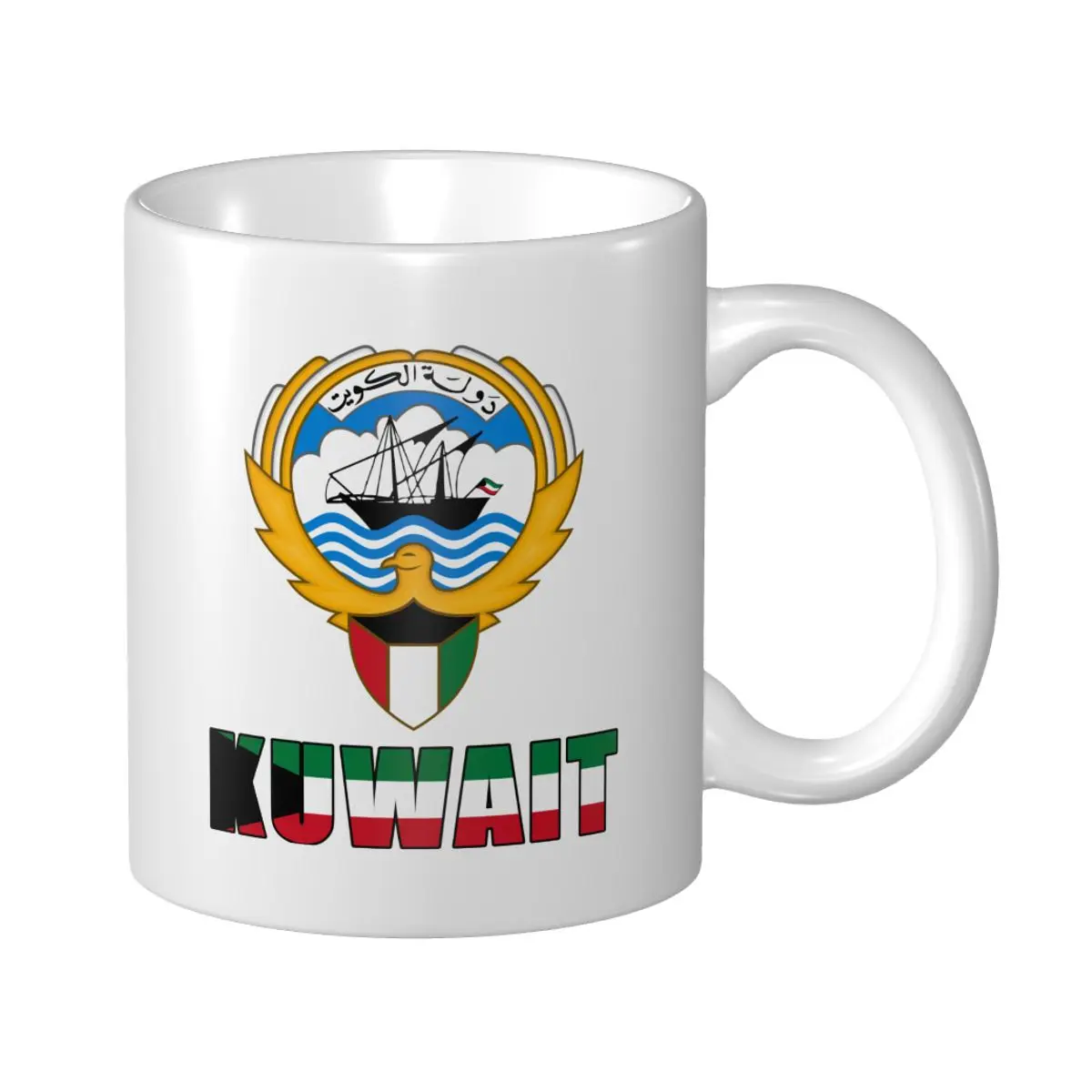 Mark Cup Mug Kuwait Letter Flag Emblem Coffee Mugs Tea Milk Water Cup Travel Mugs For Office Home