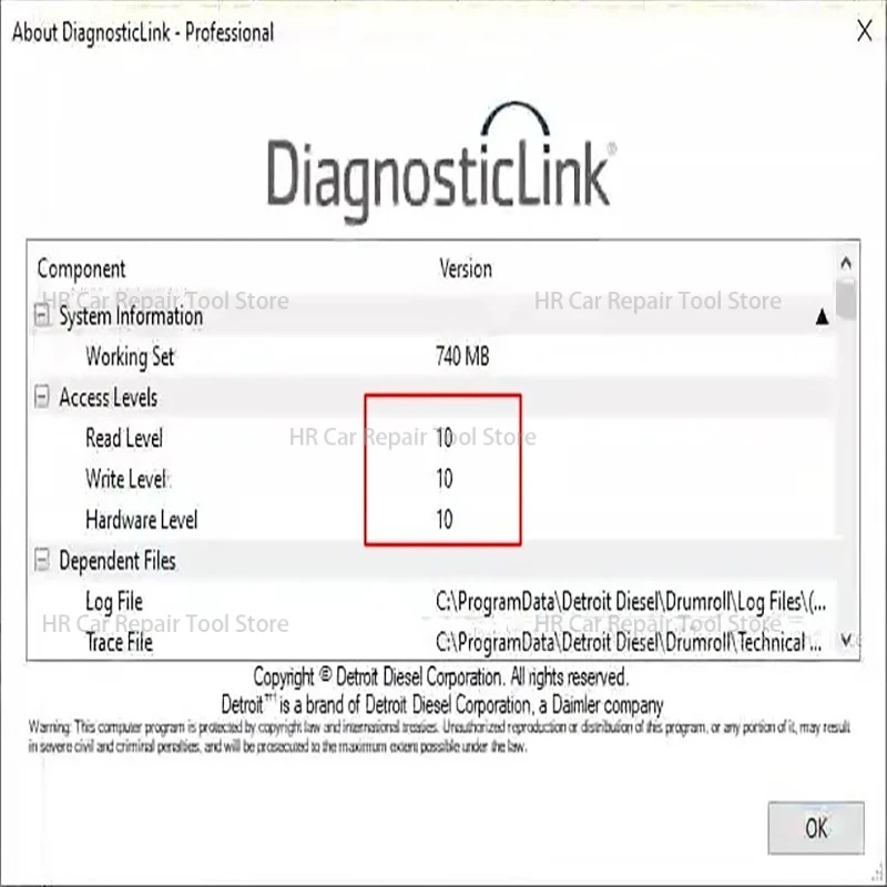 DDDL 8.22 SP0 Pro Level 10+ الوصول الكامل – فتح تشخيص الديزل ديترويت المتقدم وإصلاح الأخطاء VIN Write Config