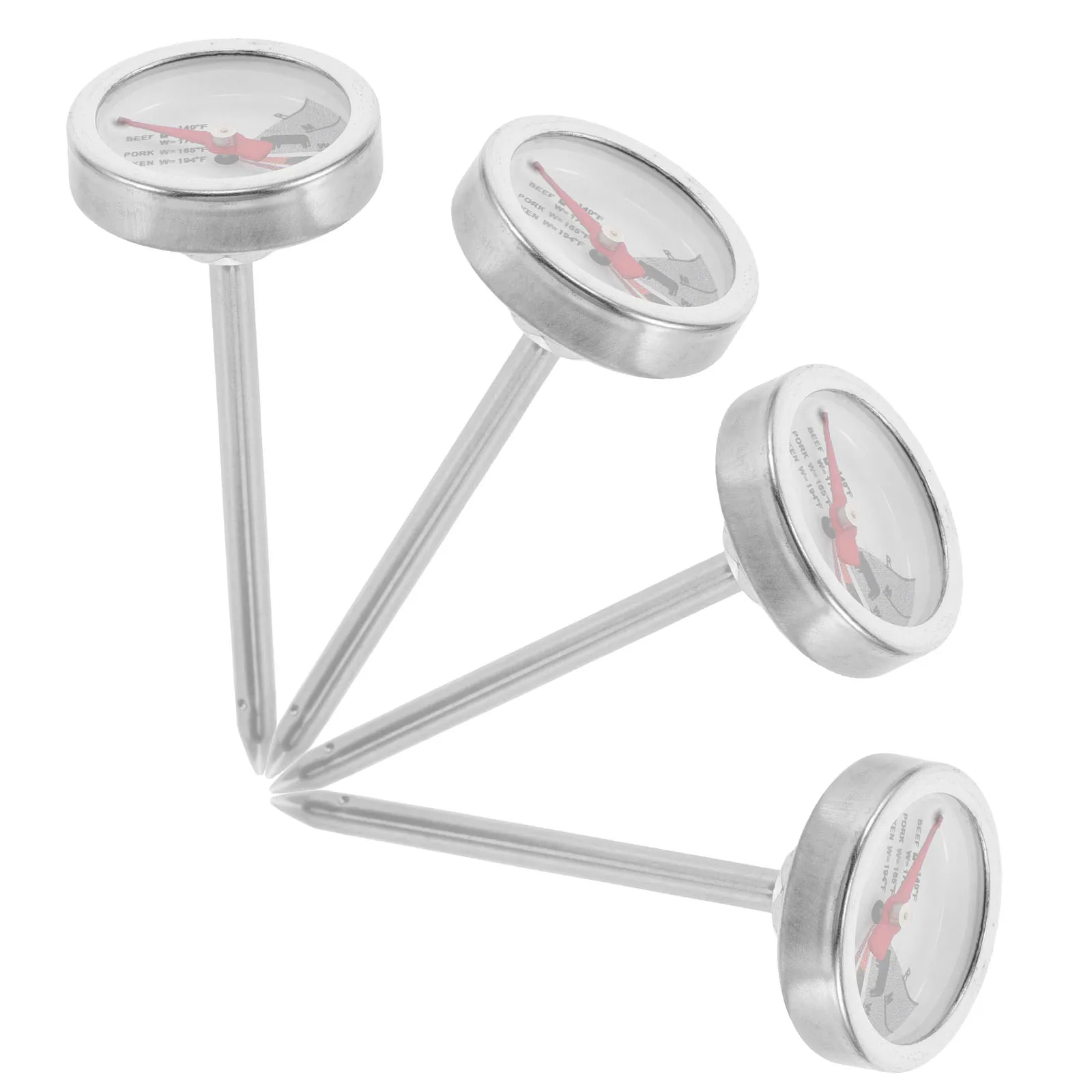 

4pcs High Precision Food Thermometer For Bbq Steak Chicken Turkey Instant Read Meat Thermometer Kitchen Cooking Oven Safe Heat