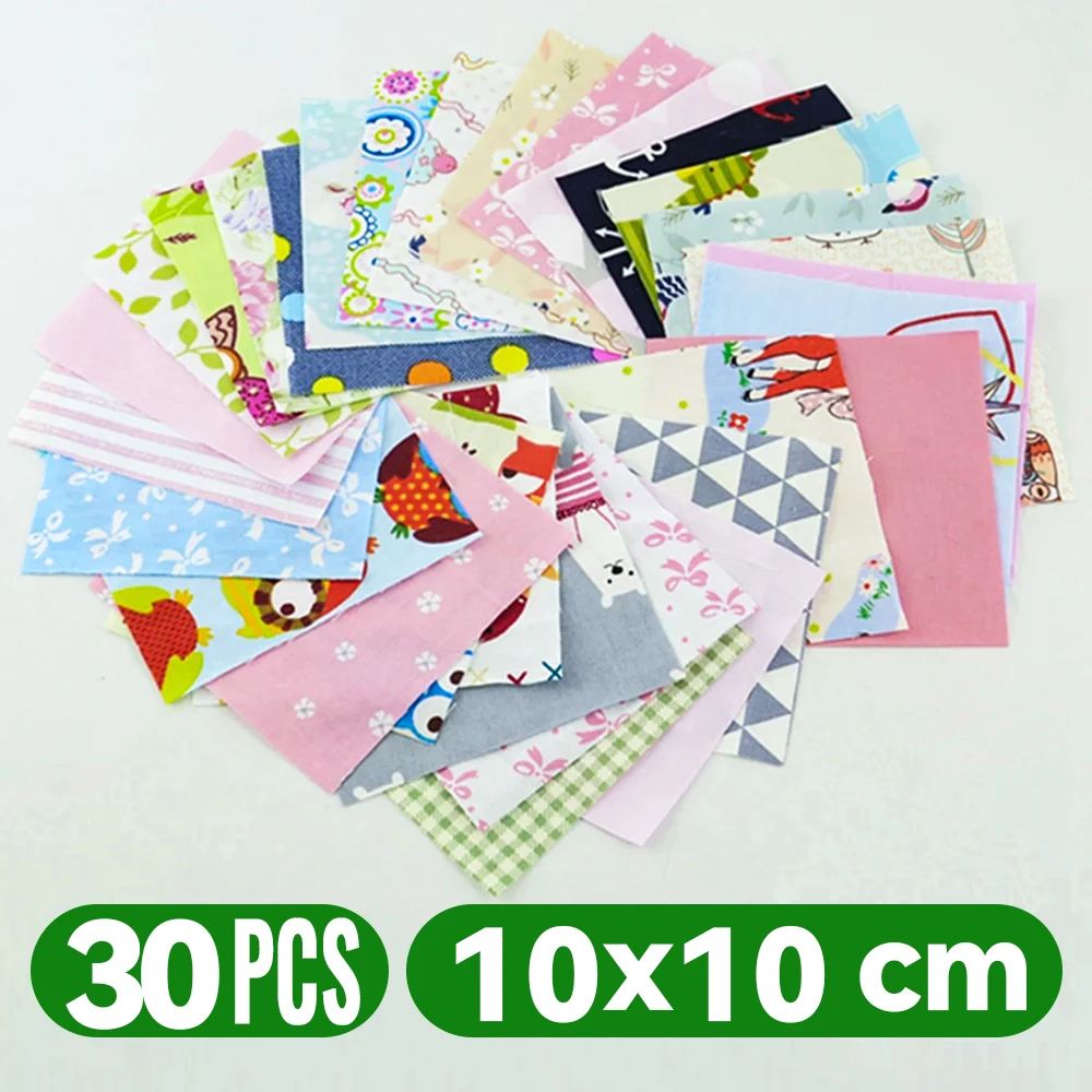 Teramila 100% dünnes Baumwoll gewebe Patchwork für Quilts, zufällige Farbe, kein Wiederholung design Tuch zum Nähen 19-50 teile/beutel 10*10 cm – Detail 24