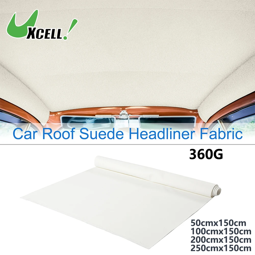 

UXCELL 360G Headliner Fabric Interior Trim DIY Roof Repair Replacement for Car RV SUV Boat Automotive Suede Fabric White