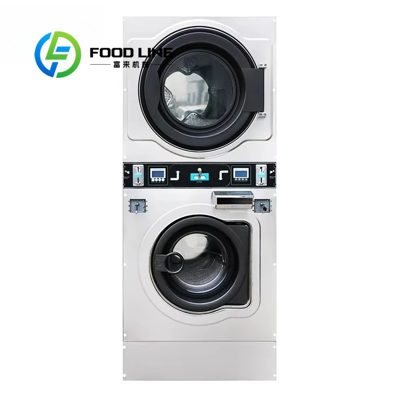Top Sale Self Service Stainless Steel Steam Full Automatic Washer Dryer Coin Slot for Laundromat Customize