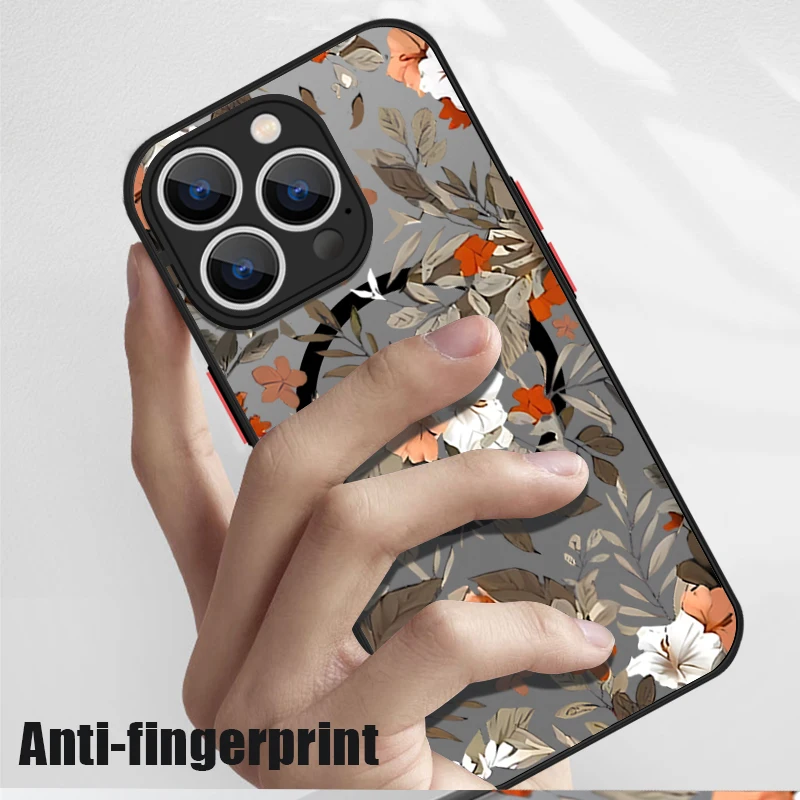 حافظة مغناطيسية لهاتف Magsafe وردي على شكل زهرة الورد لهاتف iPhone 16 Pro Max Coque iPhone 15 Pro Max 11 12 13 14 16E غطاء خلفي صلب غير لامع #4