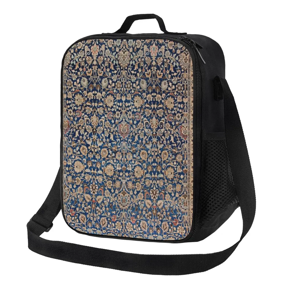 Turkish Antique Tabriz Persian Rug Insulated Lunch Bags for Office Ethnic Boho Geometric Waterproof Thermal Cooler Lunch Box