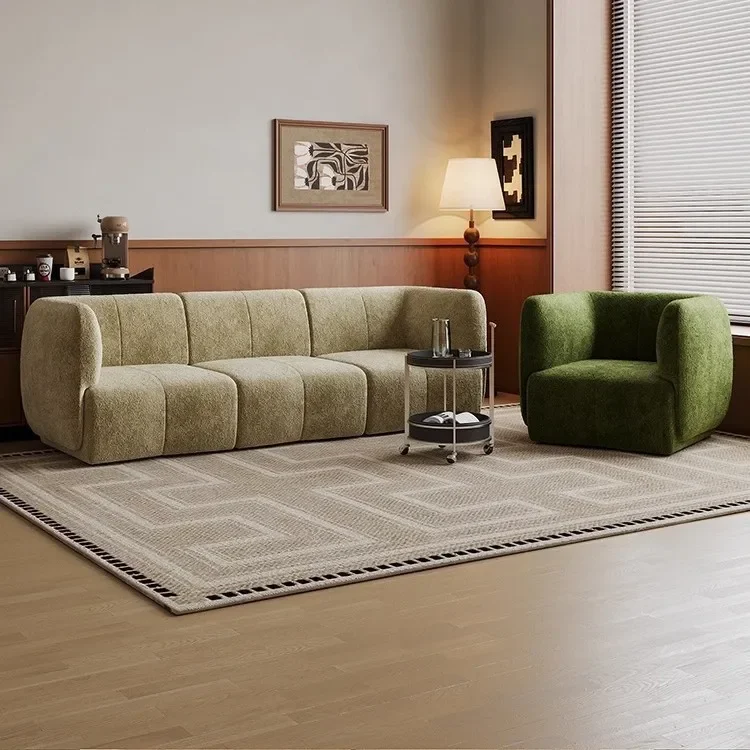 French retro plum module combination sofa, chenille sofa