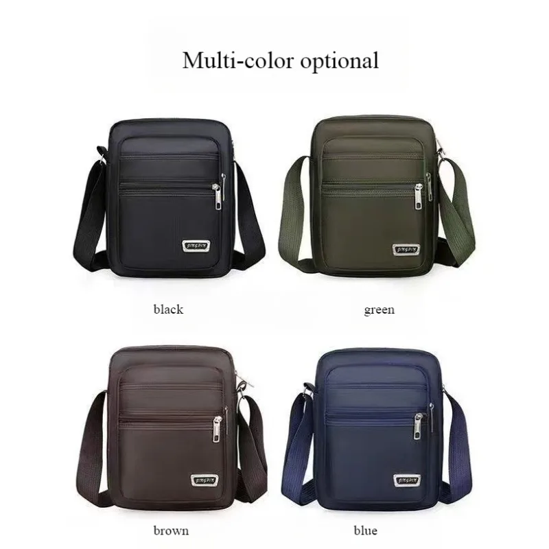 Herren-Umhängetasche, Wasserdichte und Verschleißfeste Geldbörse, Modischer Multi-Reißverschluss-Rucksack, Geschäftsreise-Schultertasche – Detail 5