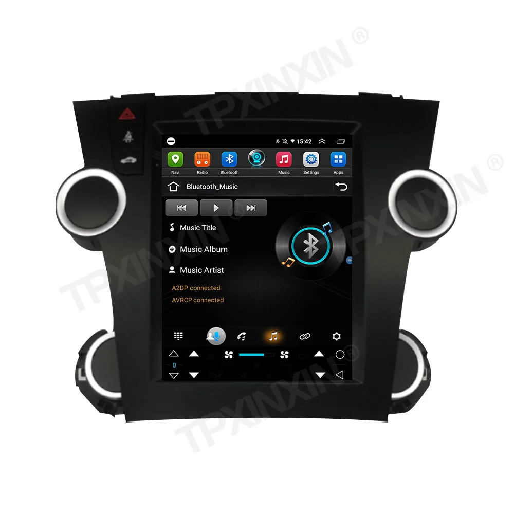 For Toyota Highlander 2 XU40 07-13 Android 11 Car Radio Tape Recorder Navigation Tesla Style Screen Stereo Auto Multimedia Play