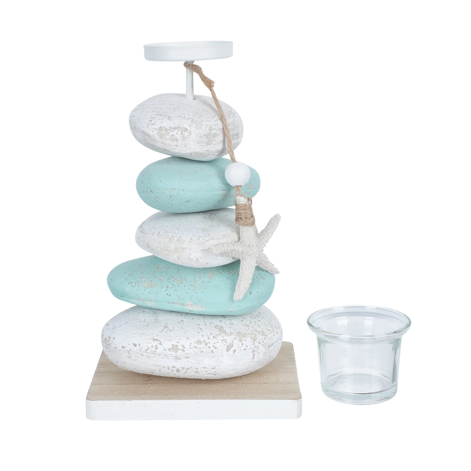 

Stone Candlestick Decor Mediterranean Style Home Candleholder Desk Ornament High Quality Material Practical Long Lasting