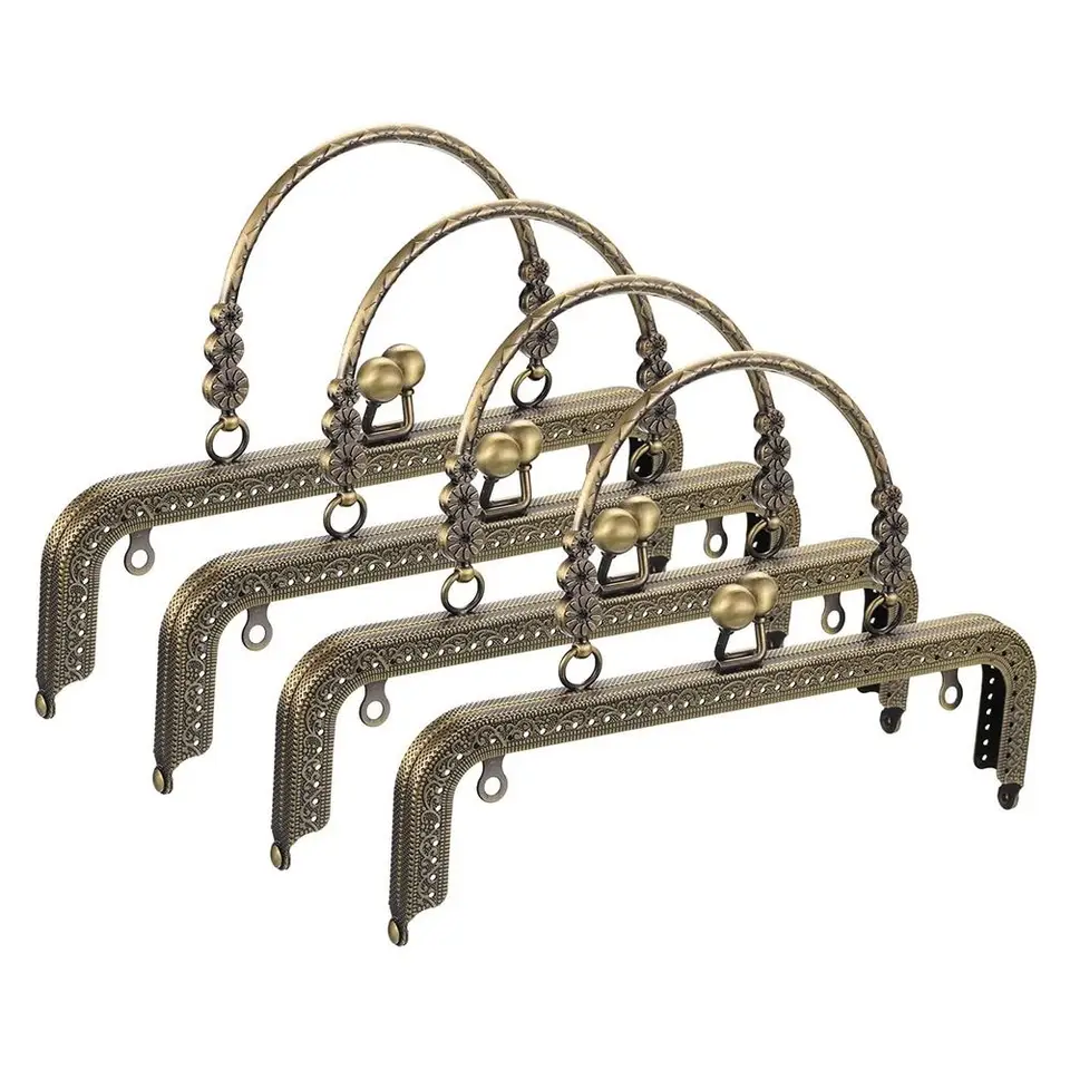 10 Pcs Cadre Fermoir Sac à Main Métal 8.5cm Carré - Clip Verrouillage Doré/Argenté